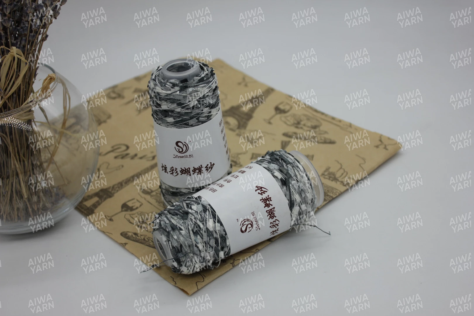 Пряжа Бабочка фантазийная на катушке в ассортименте — AIWA YARN